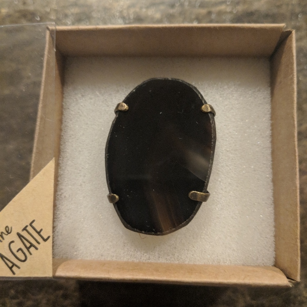 Genuine agate ring